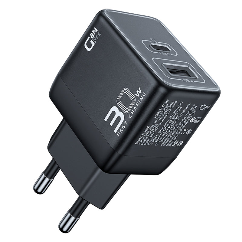 XUNDD XDCH-065 Type-C+USB-A 30W Fast Charging Block Portable GaN Power Adapter XUNDD XDCH-065 Type-C+USB-A 30W Fast Charging Block Portable GaN Power Adapter